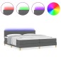 vidaXL Letto Box Spring con Materasso & LED Grigio scuro 200x200 cm Tessuto