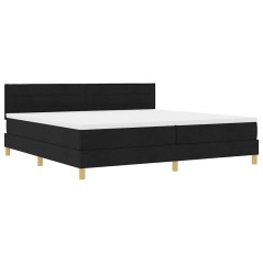 vidaXL Letto Box Spring con Materasso & LED Nero 200x200 cm Tessuto