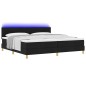 vidaXL Letto Box Spring con Materasso & LED Nero 200x200 cm Tessuto