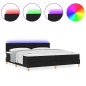 vidaXL Letto Box Spring con Materasso & LED Nero 200x200 cm Tessuto