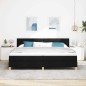vidaXL Letto Box Spring con Materasso & LED Nero 200x200 cm Tessuto