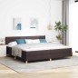 vidaXL Letto a Molle con Materasso & LED Marrone Scuro 200x200 cm Tessuto vidaXL Letto a Molle con Materasso & LED Marrone Scuro 200x200 cm Tessuto
