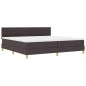 vidaXL Letto a Molle con Materasso & LED Marrone Scuro 200x200 cm Tessuto vidaXL Letto a Molle con Materasso & LED Marrone Scuro 200x200 cm Tessuto