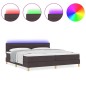 vidaXL Letto a Molle con Materasso & LED Marrone Scuro 200x200 cm Tessuto vidaXL Letto a Molle con Materasso & LED Marrone Scuro 200x200 cm Tessuto