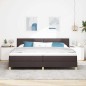 vidaXL Letto a Molle con Materasso & LED Marrone Scuro 200x200 cm Tessuto vidaXL Letto a Molle con Materasso & LED Marrone Scuro 200x200 cm Tessuto