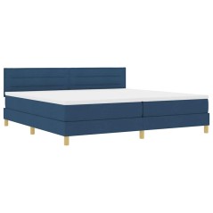 vidaXL Letto con Rete a Molle con Materasso & Luce LED Blu 200x200 cm Tessuto