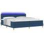 vidaXL Letto con Rete a Molle con Materasso & Luce LED Blu 200x200 cm Tessuto