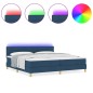 vidaXL Letto con Rete a Molle con Materasso & Luce LED Blu 200x200 cm Tessuto