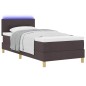 vidaXL Letto Box Spring con Materasso & LED Marrone Scuro 80x200 cm Tessuto