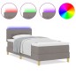 vidaXL Rete a Molle con Materasso & LED Tortora 80x200 cm Tessuto
