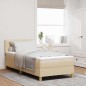 vidaXL Letto Box Spring con Materasso & LED Panna 80x200 cm Tessuto vidaXL Letto Box Spring con Materasso & LED Panna 80x200 cm Tessuto