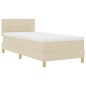 vidaXL Letto Box Spring con Materasso & LED Panna 80x200 cm Tessuto vidaXL Letto Box Spring con Materasso & LED Panna 80x200 cm Tessuto
