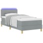 vidaXL Letto con Box Spring con Materasso e LED Grigio Chiaro 90x200 cm Tessuto vidaXL Letto con Box Spring con Materasso e LED Grigio Chiaro 90x200 cm Tessuto