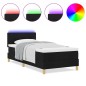 vidaXL Letto con Materasso & LED Nero 90x200 cm Tessuto vidaXL Letto con Materasso & LED Nero 90x200 cm Tessuto