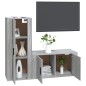 Set Mobili Porta TV 2 pz Grigio Sonoma in Legno Multistrato Set Mobili Porta TV 2 pz Grigio Sonoma in Legno Multistrato
