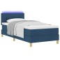 vidaXL Letto Box Spring con Materasso e Luce LED Blu 90x200 cm Tessuto vidaXL Letto Box Spring con Materasso e Luce LED Blu 90x200 cm Tessuto
