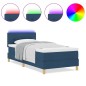 vidaXL Letto Box Spring con Materasso e Luce LED Blu 90x200 cm Tessuto vidaXL Letto Box Spring con Materasso e Luce LED Blu 90x200 cm Tessuto