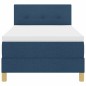 vidaXL Letto Box Spring con Materasso e Luce LED Blu 90x200 cm Tessuto vidaXL Letto Box Spring con Materasso e Luce LED Blu 90x200 cm Tessuto