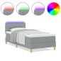vidaXL Letto a Rete con Materasso e LED Grigio Chiaro 100x200 cm Tessuto vidaXL Letto a Rete con Materasso e LED Grigio Chiaro 100x200 cm Tessuto