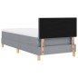 vidaXL Letto a Rete con Materasso e LED Grigio Chiaro 100x200 cm Tessuto vidaXL Letto a Rete con Materasso e LED Grigio Chiaro 100x200 cm Tessuto