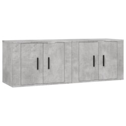 Mobili Porta TV a Parete 2 pz Grigio Cemento 57x34,5x40 cm