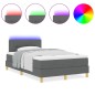 vidaXL Letto con Box Spring e Materasso & LED Grigio Scuro 120x190 cm Tessuto