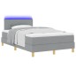 vidaXL Letto con Box Spring con Materasso & LED Grigio Chiaro 120x200 cm Tessuto vidaXL Letto con Box Spring con Materasso & LED Grigio Chiaro 120x200 cm Tessuto