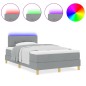 vidaXL Letto con Box Spring con Materasso & LED Grigio Chiaro 120x200 cm Tessuto vidaXL Letto con Box Spring con Materasso & LED Grigio Chiaro 120x200 cm Tessuto