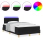 vidaXL Letto con Box Spring e Materasso e LED Nero 120x200 cm Tessuto