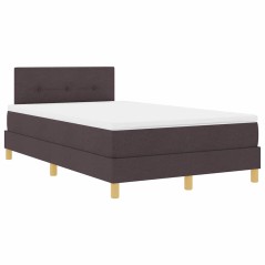 vidaXL Letto a Molle con Materasso & LED Marrone Scuro 120x200 cm Tessuto