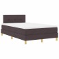 vidaXL Letto a Molle con Materasso & LED Marrone Scuro 120x200 cm Tessuto