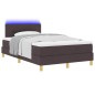 vidaXL Letto a Molle con Materasso & LED Marrone Scuro 120x200 cm Tessuto