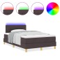 vidaXL Letto a Molle con Materasso & LED Marrone Scuro 120x200 cm Tessuto