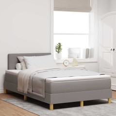 vidaXL Letto Box Spring con Materasso & LED Tortora 120x200 cm Tessuto