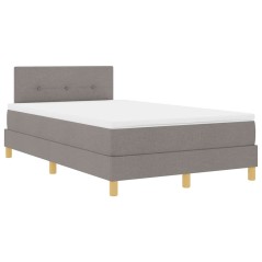 vidaXL Letto Box Spring con Materasso & LED Tortora 120x200 cm Tessuto