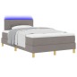 vidaXL Letto Box Spring con Materasso & LED Tortora 120x200 cm Tessuto vidaXL Letto Box Spring con Materasso & LED Tortora 120x200 cm Tessuto