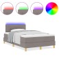 vidaXL Letto Box Spring con Materasso & LED Tortora 120x200 cm Tessuto vidaXL Letto Box Spring con Materasso & LED Tortora 120x200 cm Tessuto