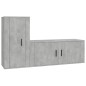 Set di Mobili Porta TV 2 pz Grigio Cemento in Legno Multistrato Set di Mobili Porta TV 2 pz Grigio Cemento in Legno Multistrato