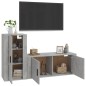 Set di Mobili Porta TV 2 pz Grigio Cemento in Legno Multistrato Set di Mobili Porta TV 2 pz Grigio Cemento in Legno Multistrato