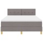 vidaXL Letto con box spring e materasso & LED Tortora 140x190 cm Tessuto