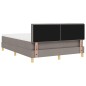 vidaXL Letto con box spring e materasso & LED Tortora 140x190 cm Tessuto