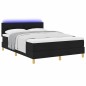 vidaXL Letto con Box Spring e Materasso & LED Nero 140x200 cm Tessuto