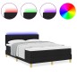 vidaXL Letto con Box Spring e Materasso & LED Nero 140x200 cm Tessuto