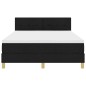vidaXL Letto con Box Spring e Materasso & LED Nero 140x200 cm Tessuto
