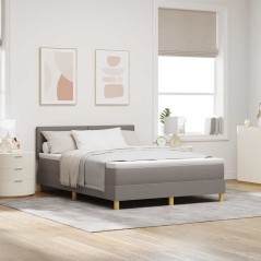 vidaXL Letto a Rete con Materasso e LED Tortora 140x200 cm Tessuto