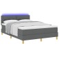 vidaXL Letto a Molle con Materasso & LED Grigio Scuro 160x200 cm Tessuto vidaXL Letto a Molle con Materasso & LED Grigio Scuro 160x200 cm Tessuto