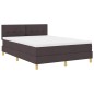vidaXL Box Spring Bed con Materasso & LED Marrone Scuro 160x200 cm Tessuto vidaXL Box Spring Bed con Materasso & LED Marrone Scuro 160x200 cm Tessuto