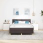 vidaXL Box Spring Bed con Materasso & LED Marrone Scuro 160x200 cm Tessuto vidaXL Box Spring Bed con Materasso & LED Marrone Scuro 160x200 cm Tessuto