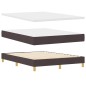 vidaXL Box Spring Bed con Materasso & LED Marrone Scuro 160x200 cm Tessuto vidaXL Box Spring Bed con Materasso & LED Marrone Scuro 160x200 cm Tessuto