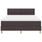 vidaXL Box Spring Bed con Materasso & LED Marrone Scuro 160x200 cm Tessuto vidaXL Box Spring Bed con Materasso & LED Marrone Scuro 160x200 cm Tessuto